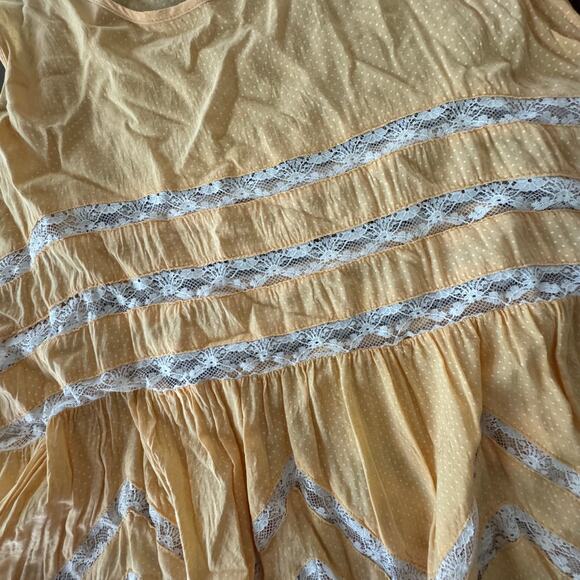 Free People Intimate Voile Lace babydoll boho dress slip nightgown Small Orange - Picture 4 of 7